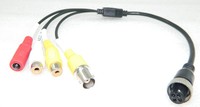 Connecteur d'aviation, câble d'adaptateur de caméra de voiture, 4 broches AV DC BNC