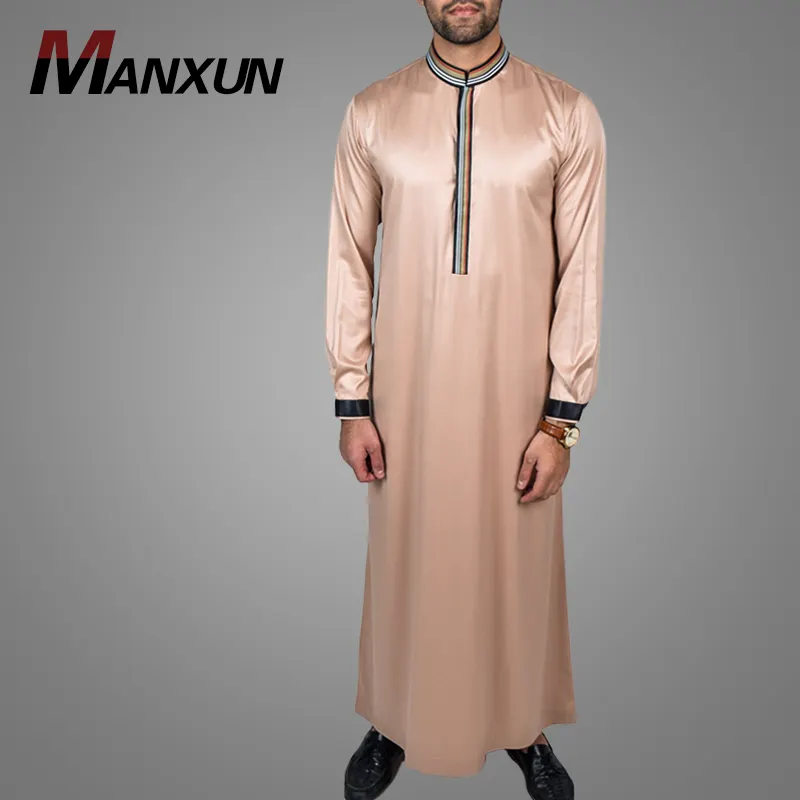 Ultime Moderna Musulmani Vesti di Abbigliamento Prodotti Caldi Manica Lunga Etnico Thobe Jubba Popolare Degli Uomini Vestiti di Medio Oriente