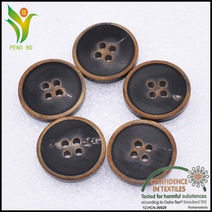 Carbonizado negro traje real botones de cuerno de búfalo - Product Image 4