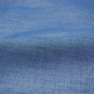 Skygen Guangzhou stocklot all'ingrosso del tessuto di saia 100% jutecell indigo denim morbido tessuto per camicie - Product Image 5
