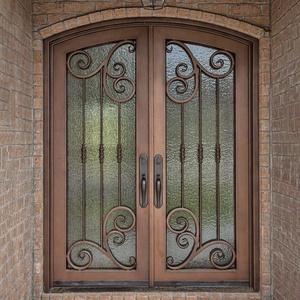 Puertas de Seguridad de Hierro Forjado Doradas, Hechas a Mano, Elegantes, para Entrada Principal <span class=keywords><strong>Exterior</strong></span>, para Villas de Lujo - Product Image 3