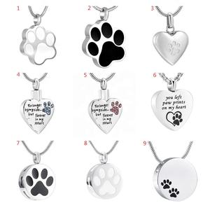IJD8451 Hewan Peliharaan Kucing Anjing Paw Cetak Kremasi Perhiasan untuk Abu Wearable Guci Kalung Kenang-kenangan Peringatan Liontin untuk Wanita Pria - Product Image 1