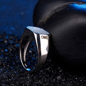 Anello in Argento Sterling 925 Stile Turco Classico per Uomo, Anello alla Moda con Diamante - Product Image 4