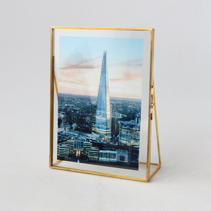 4"/5"/6"/7"/8"/A4 <strong>Gold</strong> Brass Picture <strong>Frame</strong> Mid Century Modern <strong>Frames</strong> Hold Glass <strong>Photo</strong> Picture <strong>Frame</strong> - Product Image 3
