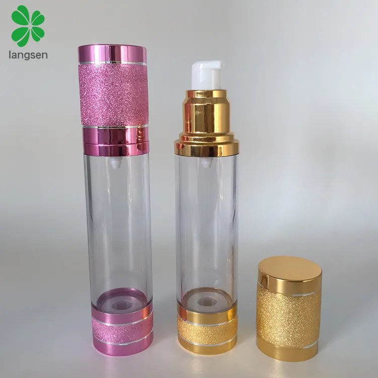 Luxury Plastic AS 50ml Airless Vacuum Pump Bottles, 50 ml Treatment Pump Travel Refillable Makeup Bottle