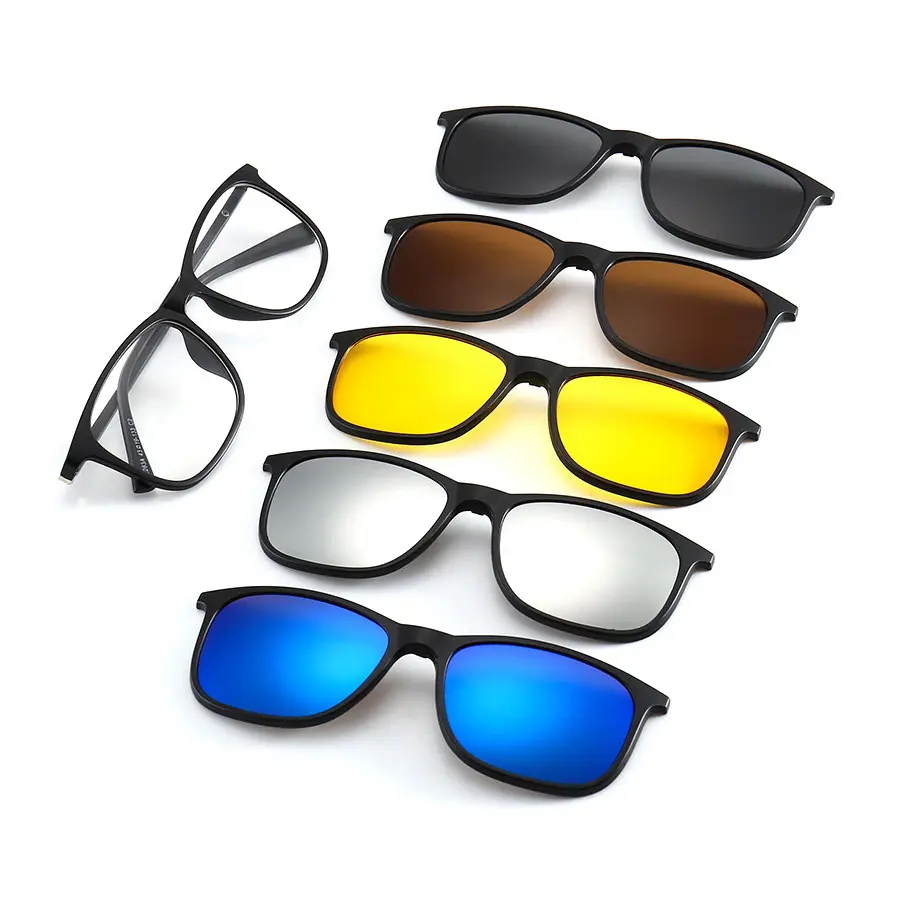 2263A Superhot Eyewear Fashion 5 1でRectangle Spring Hinges Eyeglasses Frames Magnetic Clip On Glasses