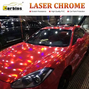 CARBINS Laser Chrom <span class=keywords><strong>Vinyl</strong></span> Auto Wraps <span class=keywords><strong>3D</strong></span> Hologramm Label Aufkleber Papier Rot Farbe mit luftblase frei - Product Image 3