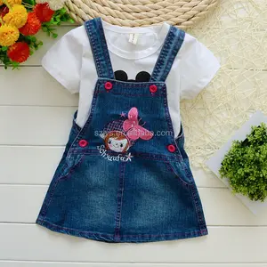 Robe en jeans pour petites filles, tenue d'été décontractée, à la mode, en Denim, pour enfants