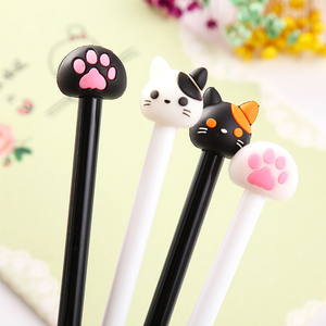 Kawaii gato huella bolígrafos <span class=keywords><strong>de</strong></span> <span class=keywords><strong>Gel</strong></span> escribiendo lindo garra negro tinta pluma <span class=keywords><strong>de</strong></span> firma - Product Image 6
