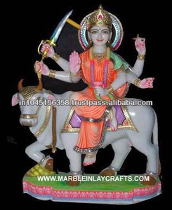 Statue Durga en marbre blanc, maklana - Product Image 1
