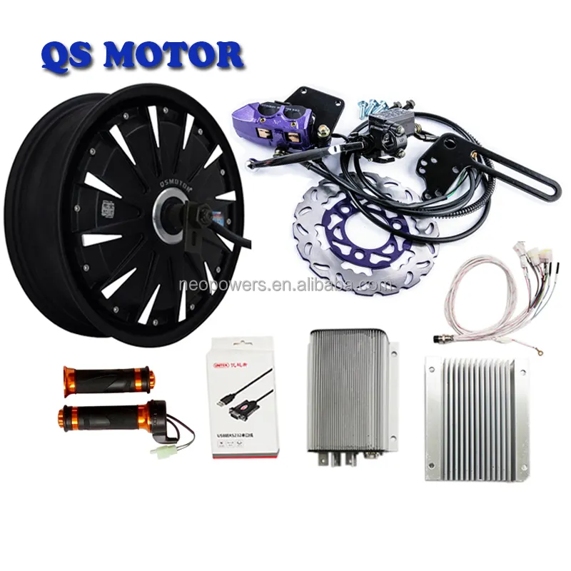 QS260 12 polegadas Motor Do Cubo 5000W Kit de Conversão De Scooter KEB72601 Kelly Controlador Programável Sistema de freio A Disco Torção Do Acelerador