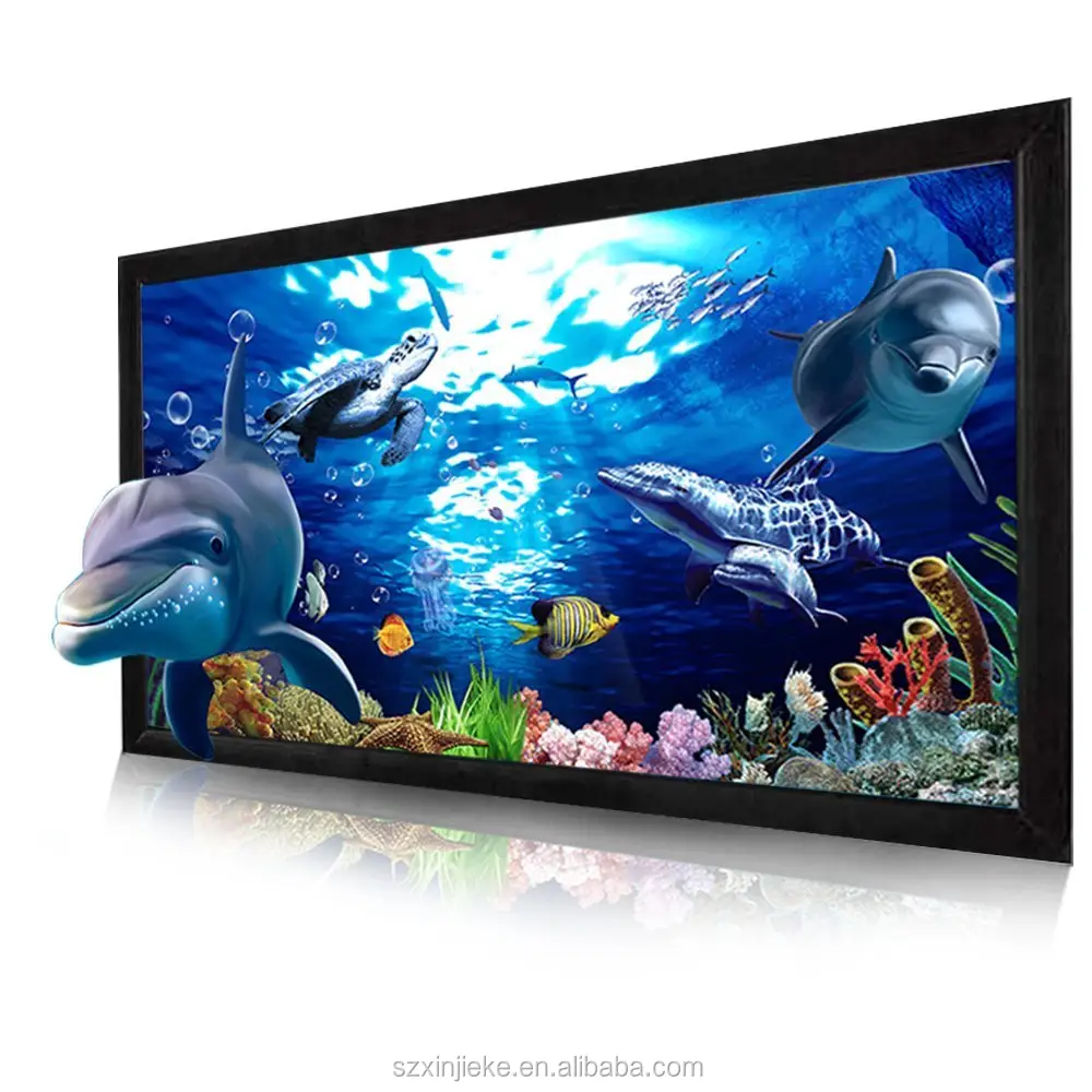 100-inch 16x9 Active 3D 4K Ultra HD Ready Fixed Frame screen Home Theater Projection Projector Screen