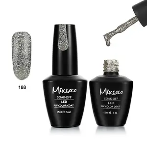 Grosir Cina Pemoles Kuku Organik Alami Merek Mixcoco 192 Warna Pemoles Gel 15ML Botol Hitam Pemoles Kuku Gel Uv