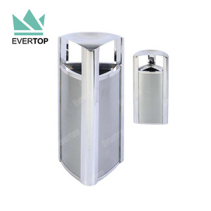 Metal Waste Bin DB-96 3 Way Triangle Waste Bin Metal Side Entry Industrial Street Garbage Metal Trashbin Waste Dust Bin Industrial Dust Bin