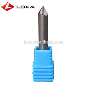 Diamond Tipped V Shape Six Edge Carbide Engraving Bits PCD CNC Carving Tools For Marble Granite Stone