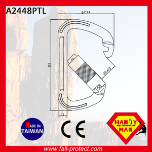 CE Certified Fall Protect Climbing Carabiner D Shaped Quicklock Mountaineering Hook - Product Image 3