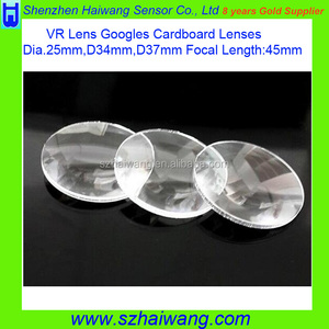 Óptica de 25mm 34mm 37mm Diámetro Google Cartón 3D VR Lente <span class=keywords><strong>Biconvexa</strong></span> lentes de cristales de Acrílico - Product Image 2