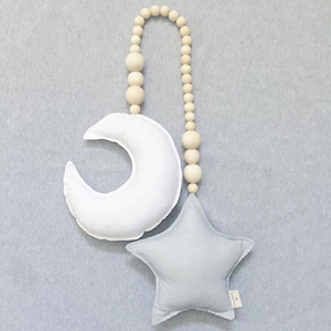 Juguetes colgantes de estrellas para cuna de bebé, cuentas de <span class=keywords><strong>madera</strong></span>, cadena colgante para cama de bebé, tienda de juegos, decoración para habitación - Product Image 3
