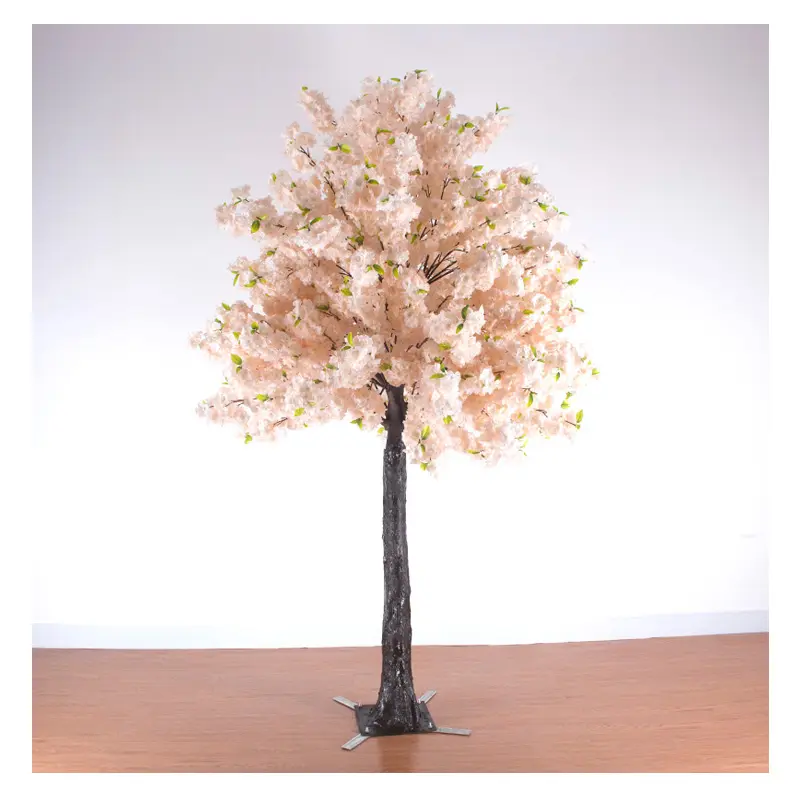 Árbol artificial de flores de cerezo champán para interiores, de 1 a 3 metros de altura, para decoración de boda