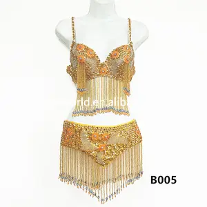 gold belly dance sexy arab costume (B005)