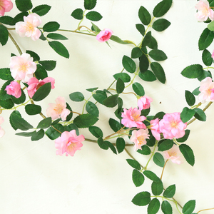 Guirlande de vignes à fleurs avec roses pivoine et rose du désert plantes artificielles à vendre belle pivoine rose feuille fleur vigne - Product Image 3