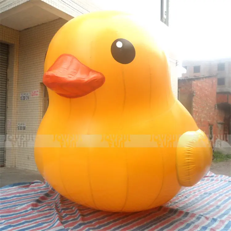 Joyeux fournisseur chinois gonflable publicité grand canard en caoutchouc jaune d'animal en peluche