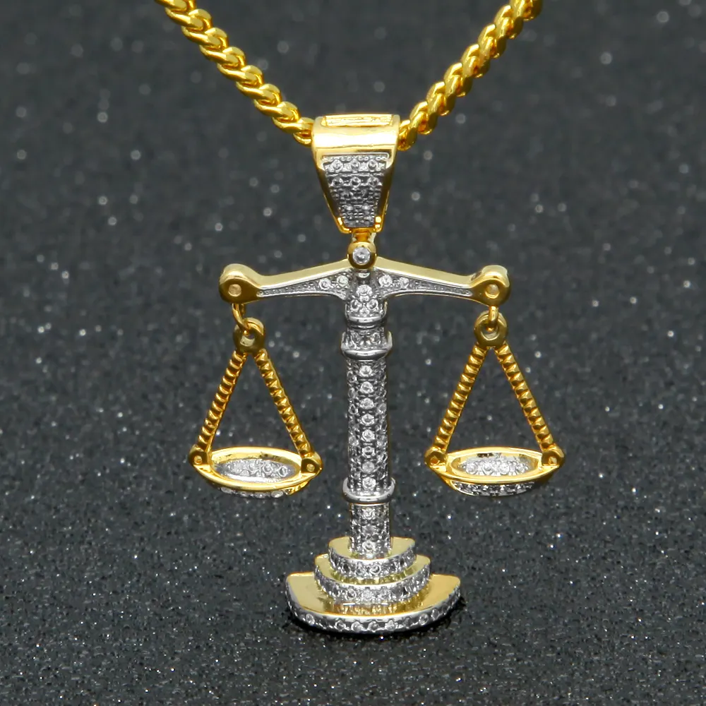 New Hip Hop Stainless Steel Necklace Men's Pendant Balance Necklace Long Chain
