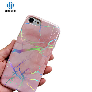 Imd suave mármol rosa Bling láser TPU caja del teléfono de la PC para el Iphone 7 más - Product Image 3