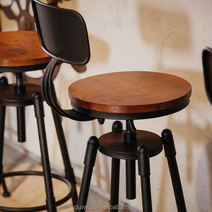 Nuovo design all'ingrosso nero <span class=keywords><strong>vintage</strong></span> battuto girevole in ferro metallo sedia sgabello da <span class=keywords><strong>bar</strong></span> per bancone <span class=keywords><strong>bar</strong></span> - Product Image 3