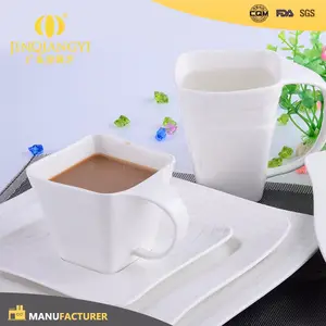 Cena de lujo cerámica porcelana real + cuadrado porcelana cena conjunto