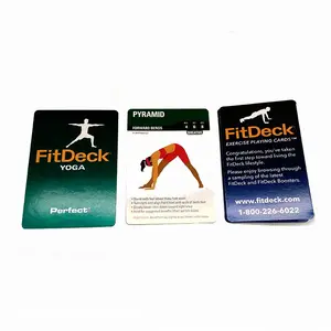 fabrik herstellung sportkarten spiele für das haus individuell hergestellte wasserdichte pvc-packung sport yoga pose lehrkarte