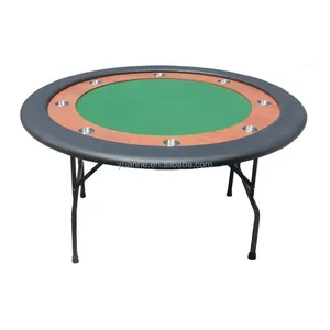 48 inch 8 player round folding poker tables Green
