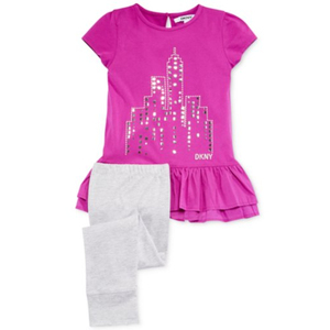 Giovane Ragazza Teenager Ruffle Side Top E Leggings Stretti Che Coprono Gli Insiemi Dal Deposito di Alibaba - Product Image 1