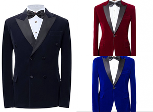 Mens Velluto di Cotone Ha Raggiunto Il Picco Risvolto Smoking Dello Casual Blazer Abiti <span class=keywords><strong>Slim</strong></span> <span class=keywords><strong>Fit</strong></span> Cappotti Giacche Solo Un <span class=keywords><strong>Cappotto</strong></span> - Product Image 4