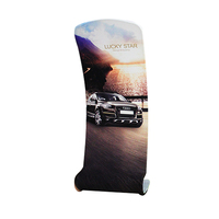 Support de toile de fond pliable et portable en tissu tendu pour photomaton, avec pied autoportant