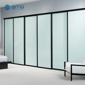 High quality 10mm automatic tempered laminated frosting glass partition for meeting room