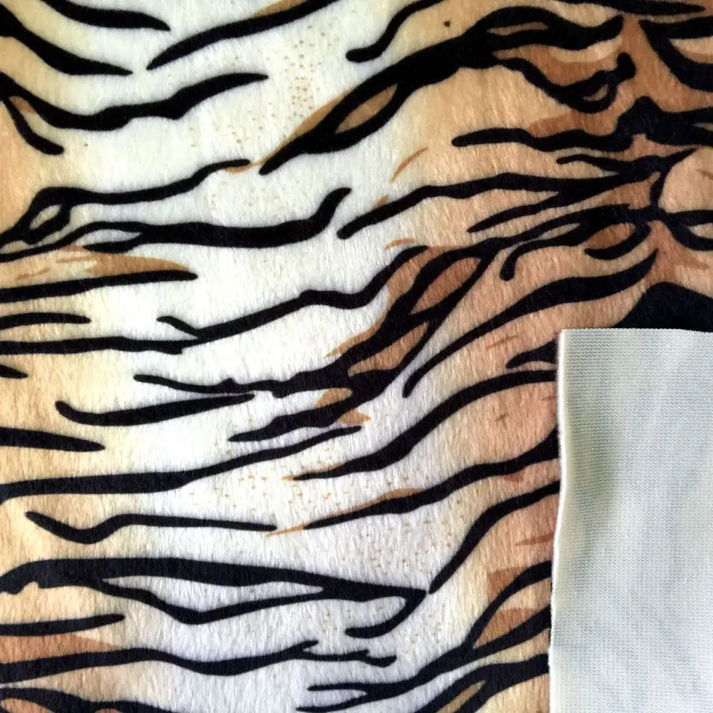 Printed tiger skin pattern short hair velvet/velboa for sofa,bolster,slipcover