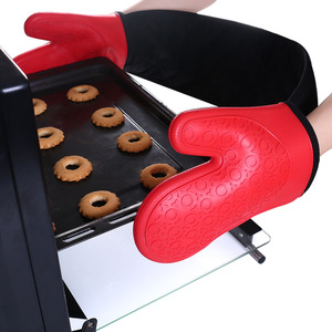 Gants de <span class=keywords><strong>four</strong></span> isolés pour la cuisine et la maison Offre Spéciale/maniques doubles professionnelles en silicone résistant à la chaleur avec doigt complet - Product Image 4