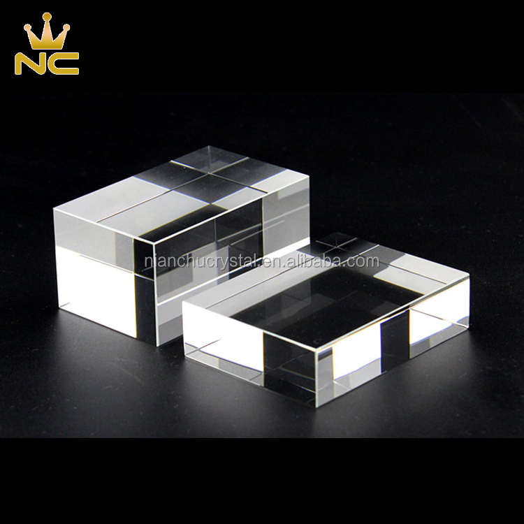 Blocos de cristal 3d de laser decorativo, para gravura, bloco de vidro estendido, peso com papel