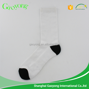 Noir bout et talon <span class=keywords><strong>polyester</strong></span> ras du blanc sublimation chaussette - Product Image 5