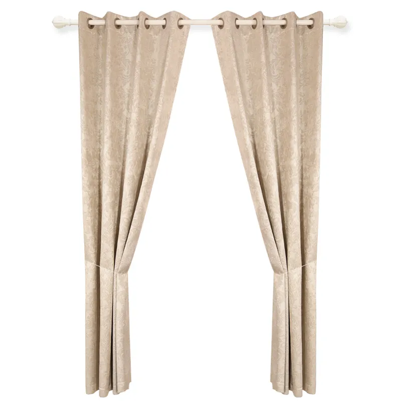 Living Room Drapery、Embossed Curtain Window、Ready Made Hotel Office Polyester Window Blackout Curtain Panel