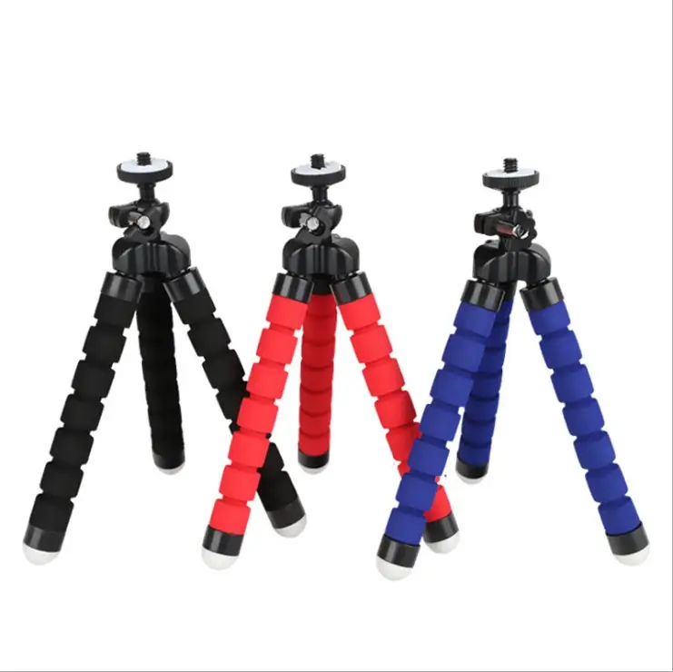 Hoshi, mini tripé universal flexível, suporte de apoio com 1/4 polegadas-20 parafusos, esponja, para câmera go pro