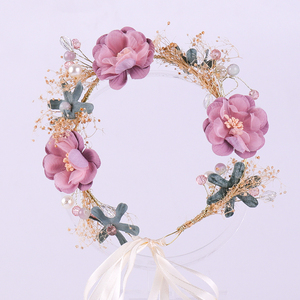 <strong>Hot</strong> <strong>pink</strong> Lily Flower Crown <strong>Headband</strong> with High Quality - Product Image 3