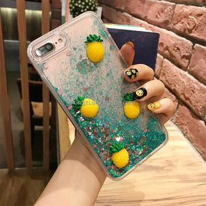 Mùa Hè 3D Dứa Điện Thoại Trường Hợp Đối Với <span class=keywords><strong>iPhone</strong></span> 6 <span class=keywords><strong>6S</strong></span> Cộng Với 7 7 Cộng Với Thời Trang Dâu Tây Trái Cây Cát Lún Bột Đèn Flash cover Quay Lại Fundas - Product Image 5