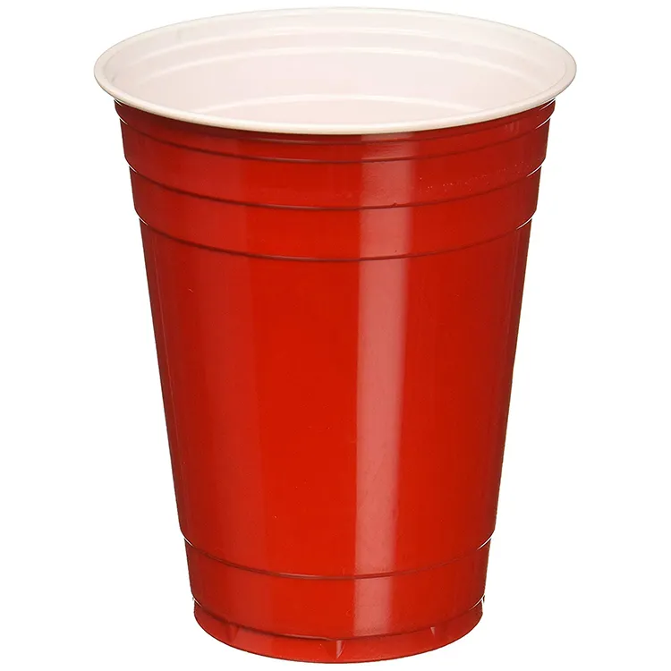 16oz màu sắc đôi BPA free PS nhựa Đảng Red Cup tùy chỉnh trò chơi với bóng