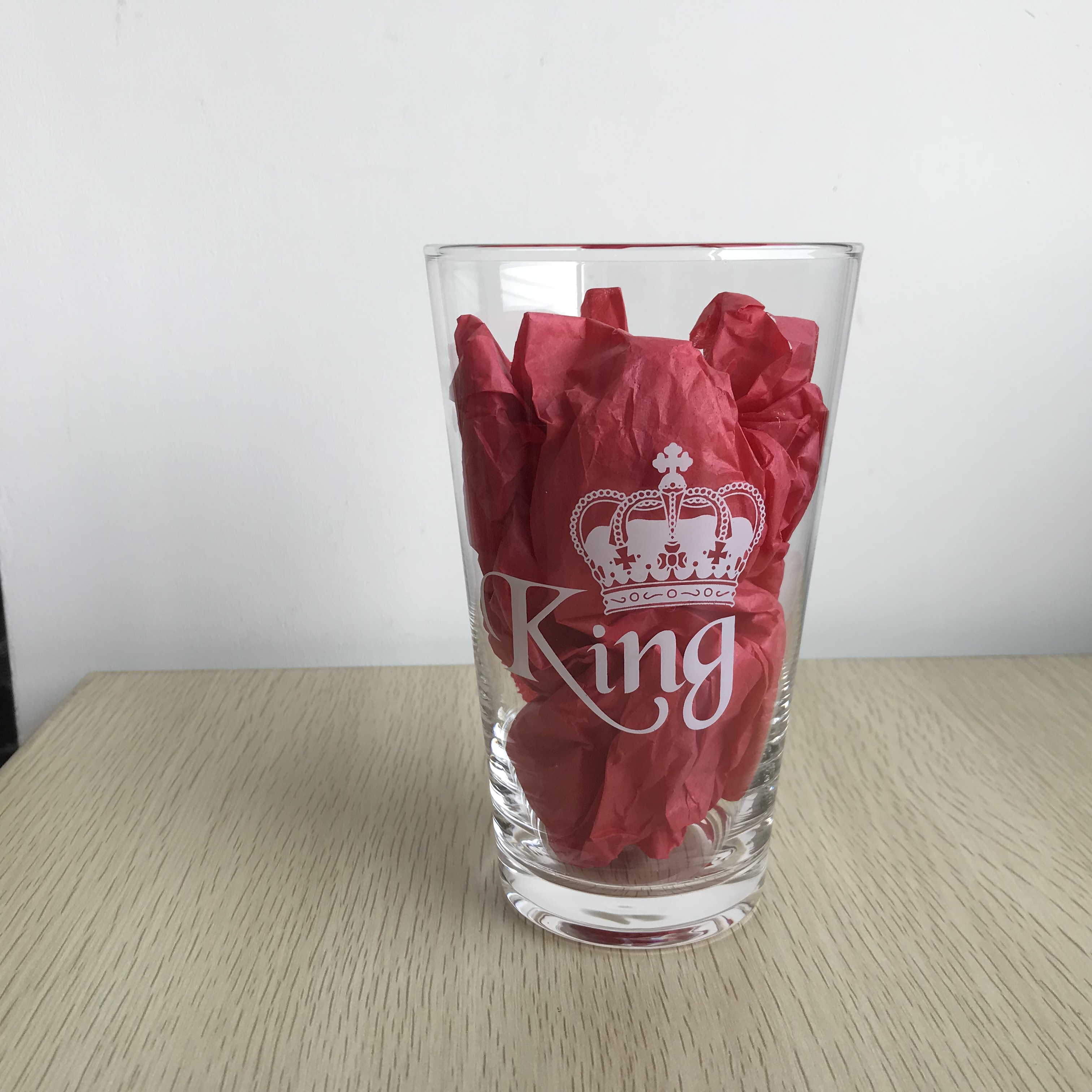 Top Sales Custom Etched Logo Crystal Couple Glass Stemless Wine Glass and Pint Beer Glass Set