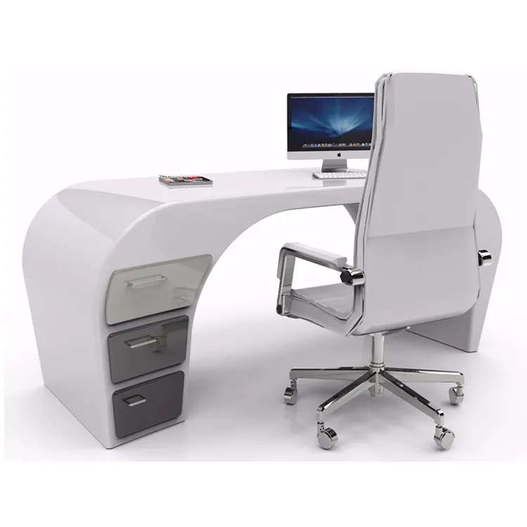 High Quality White Marble CEO Computer Office Desk Executive Boss Working Desk Office Table Home Study Working Table