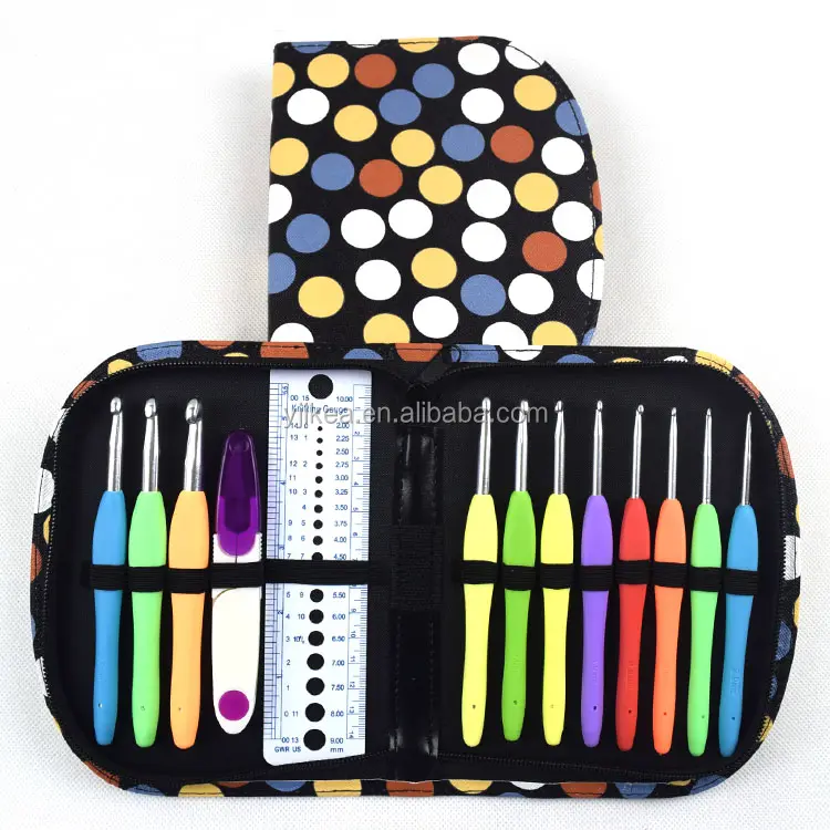 New Design Rubber Crochet Hooks Knitting Needles 40pcs Crochet hook Set with Case and Accessories