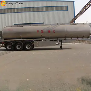 3 ejes de acero inoxidable tanque de combustible semi camión cisterna en venta