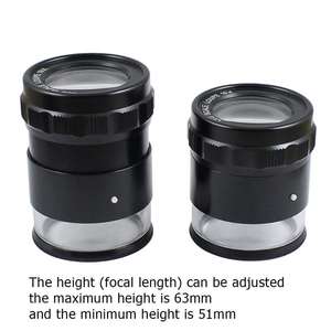 10X एलईडी प्रकाश आवर्धक कांच के साथ खड़े हो जाओ पैमाने Loupe रैखिक कोण छेद व्यास मापने ताल - Product Image 6